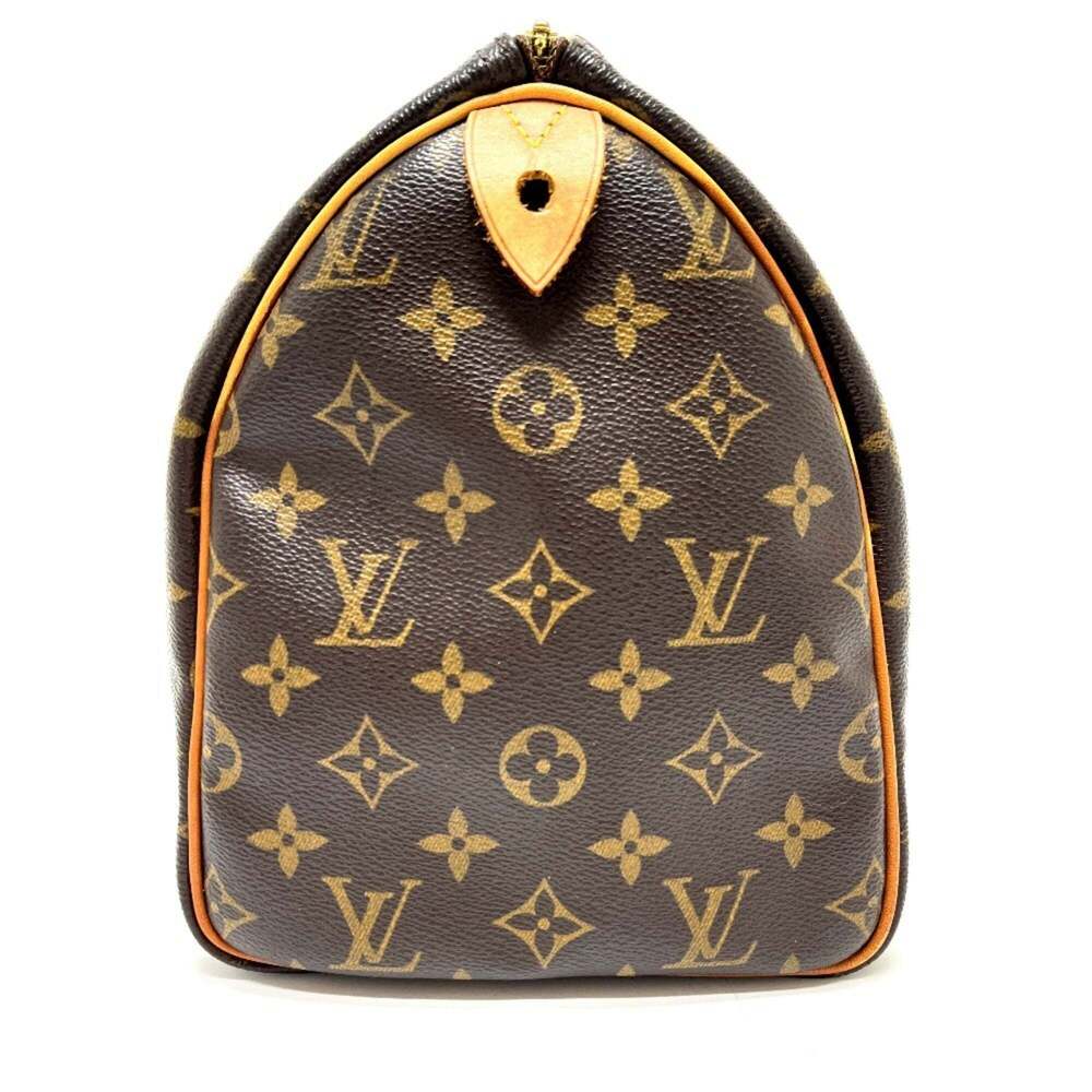 LOUIS VUITTON Authentic Brown Monogram Canvas Speedy 30 Boston Bag - Picture 3 of 16